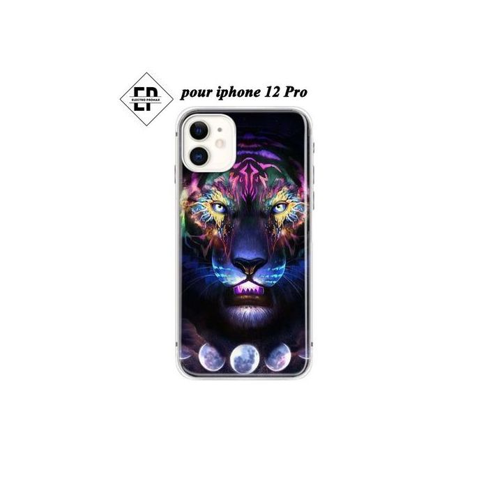 Coque - MARQUE - iPhone 12 Pro - Motif Tigre - Protection anti-choc - Rigide