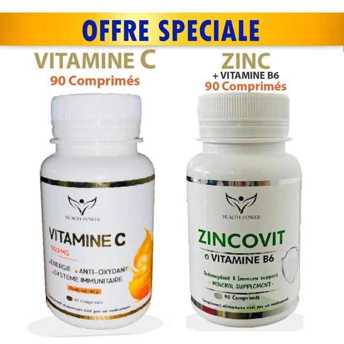 PACK ZINC 90 comprimés + VITAMINE C 90 Comprimés