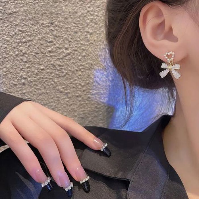 boucles d'oreilles goutte d'huile pendentif en perles francaise pour femmes adorable