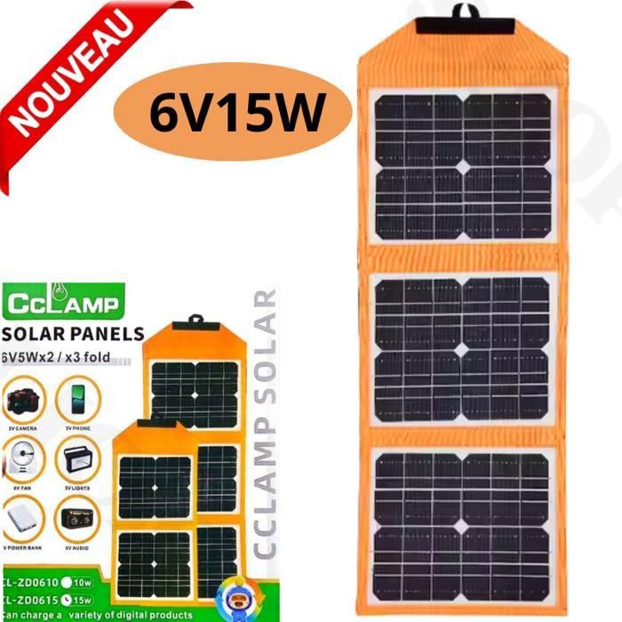 Panneau solaire Chargeur pliable portatif 15W/6V solaire , Chargeant le panneau solaire sur 1 sortie USB