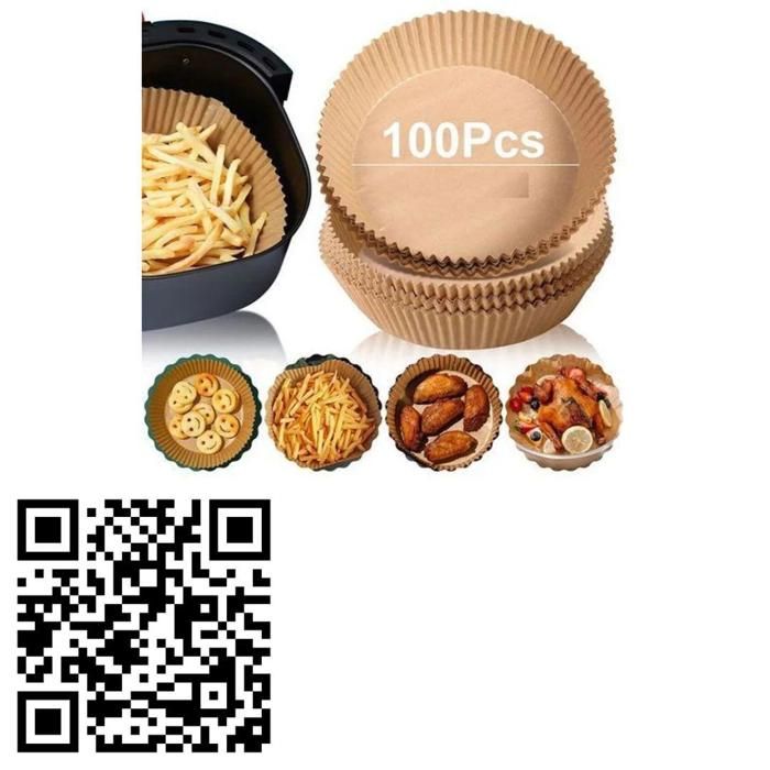 Feuilles de cuisson antiadhésives pour Air Fryer lot de 100 format 15,24 cm par 2,54 cm
