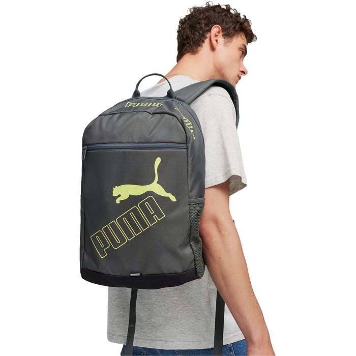 PUMA Sac à dos vert foncé pour femme et homme - Phase Backpack II Mineral Gray - Lime Sheen 254667