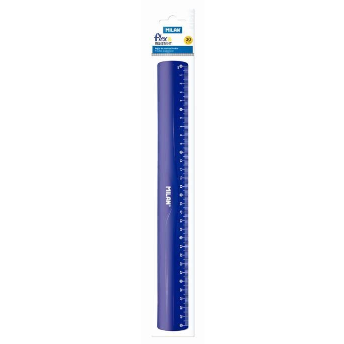 Règle flexible - MILAN - 30cm - Bleu - Incassable - Pour enfants