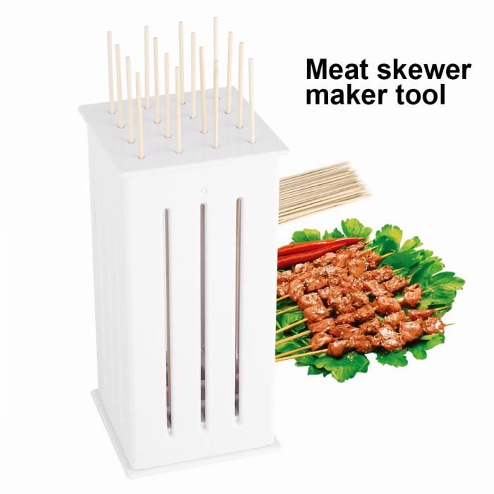 16 Trous Barbecue Grill Brochettes Trancheuse Alimentaire Brochette Grill Kebab Maker Box avec Quelques Btons Kit En Sto 111680