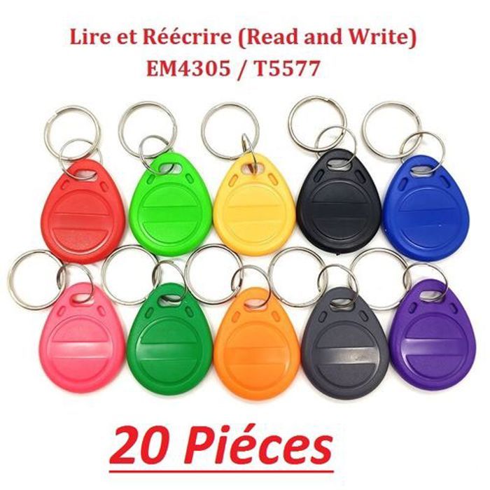 Rfid 20 Pièce Jeton Porte clés RFID 125KHz EM4305 Lire et Réécrire