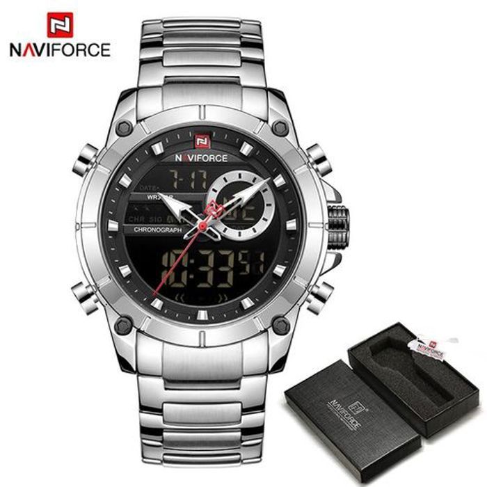 Montre de Luxe - Naviforce - Modèle Sportif - Acier Inoxydable - Résistante à l'Eau 30m - 45,5mm