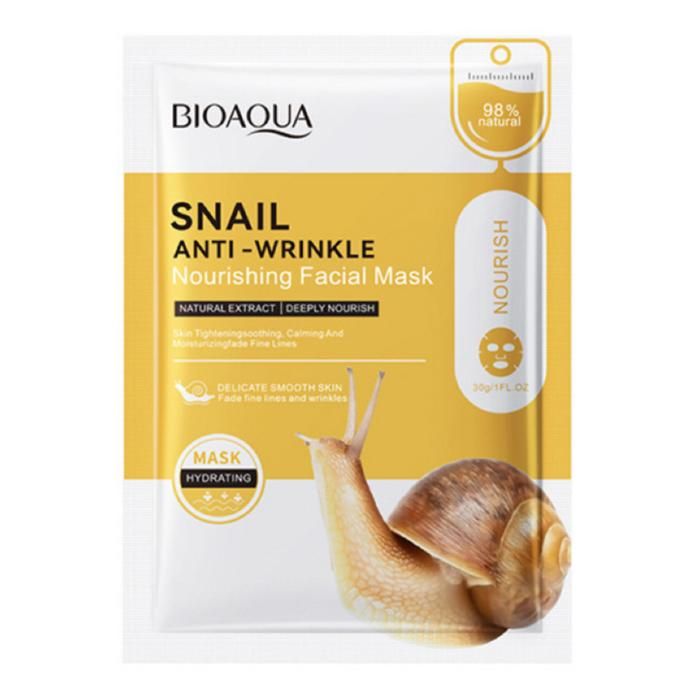 Masque Facial - BIOAOUA - Anti-Rides - Hydratant - 30g - Tissu Respirant
