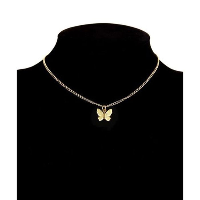 Fashion Collier femme Chaîne pendentif Papillon doré
