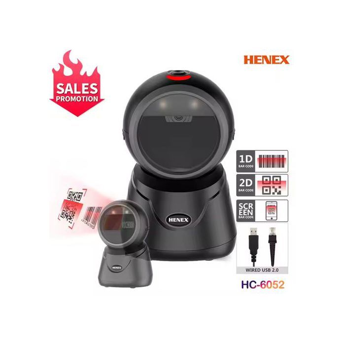 HENEX Lecteur de code à barres 1D et 2D et QR Douchette Professionnel (HC-6052)