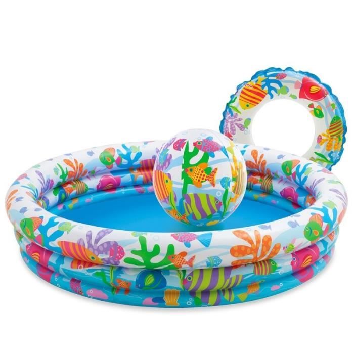 Piscine gonflable avec bouée et ballon - Intex - Set complet