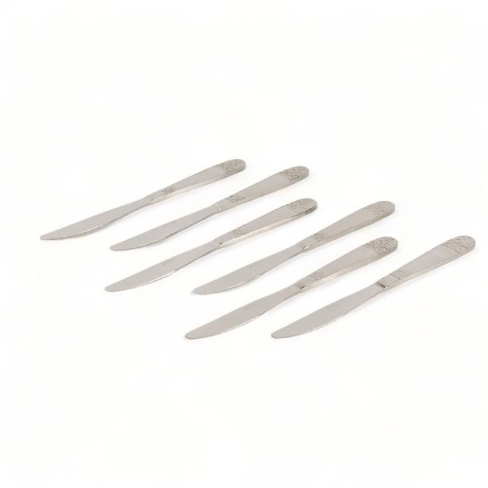 6 COUTEAUX DE TABLE INOX GRAVES F