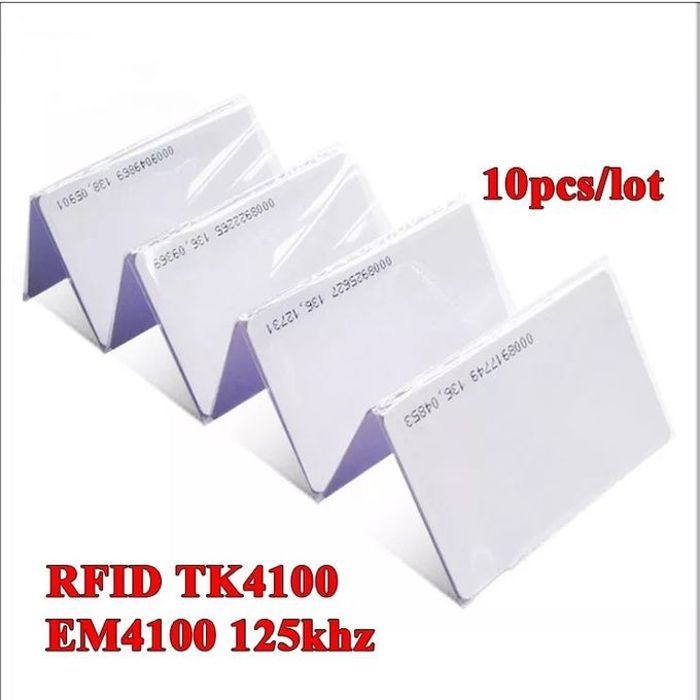 Pack 10 badges de pointage Carte RFID 125KHz