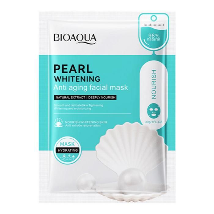 Masque Facial - BIOAOUA - Pearl Whitening - Anti-Aging - Hydratant - 30g