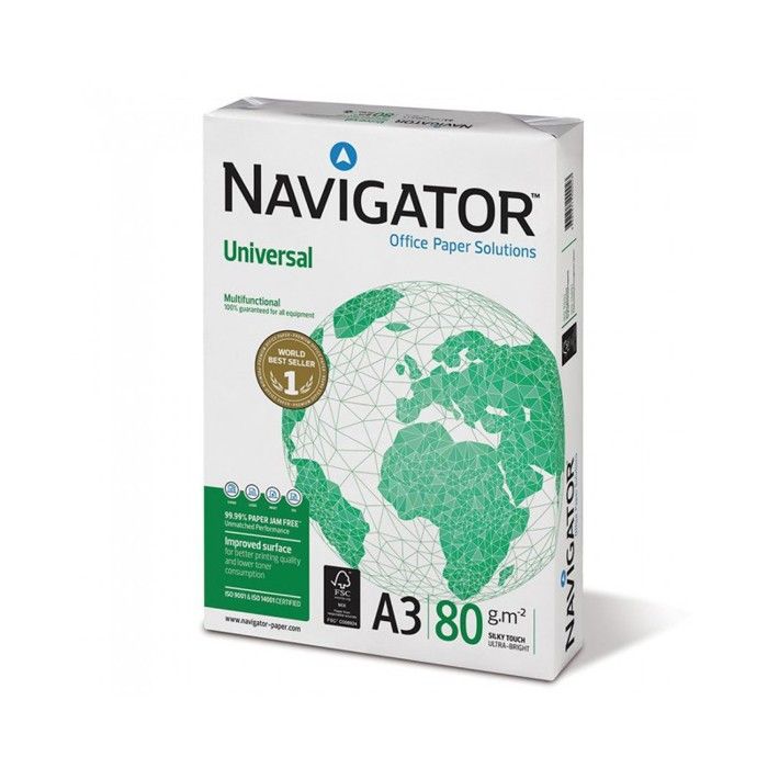 Papier - Navigator - Ramette A3 - 500 feuilles - 80g/m² - Blancheur 169 CIE