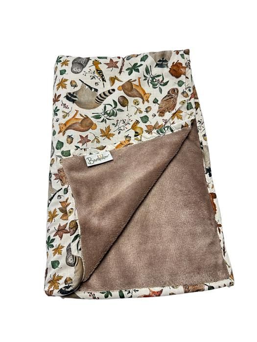 Couverture Hibou arrière Doudou Taupe 80 X 105 Cm