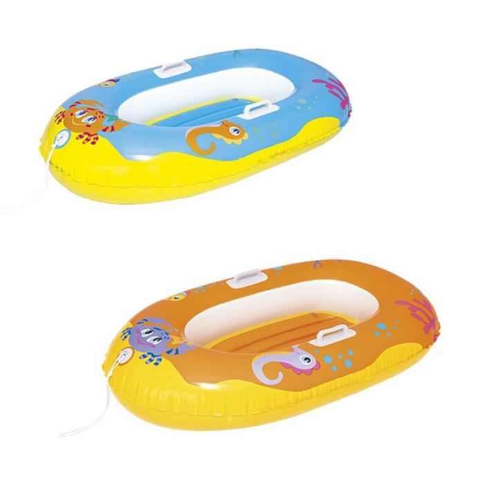 Bateau gonflable pour enfant 3 à 6 ans - Crabe Joyeux - 119 x 79 cm - Couleur aléatoire Jaune