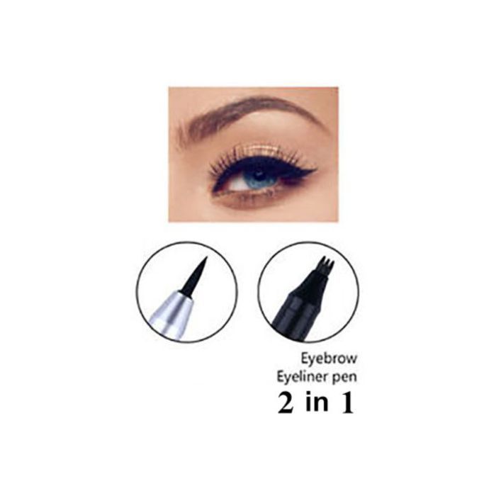 2en1 Eye-liner +Précision Marron Crayon A Sourcils Waterproof Micro