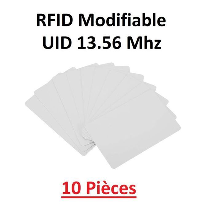 10 Cartes UID 13.56 MHz de contrôle d'accès réinscriptible Rfid 13.56 Mhz PVC mince modifiable IC