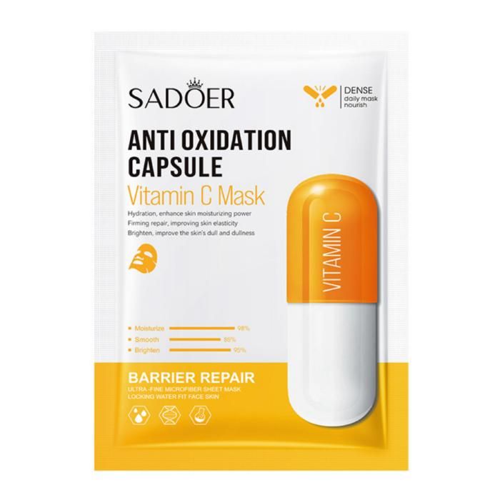 Masque Facial - SADOER - Capsule Vitamin C - Hydratant - 25g - Tous types de peau