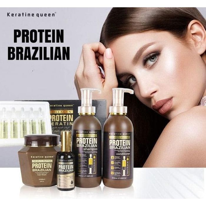 Keratine queen ensemble de soins capillaires professionnels, hydratants, protein brésiliens, sans sulfate