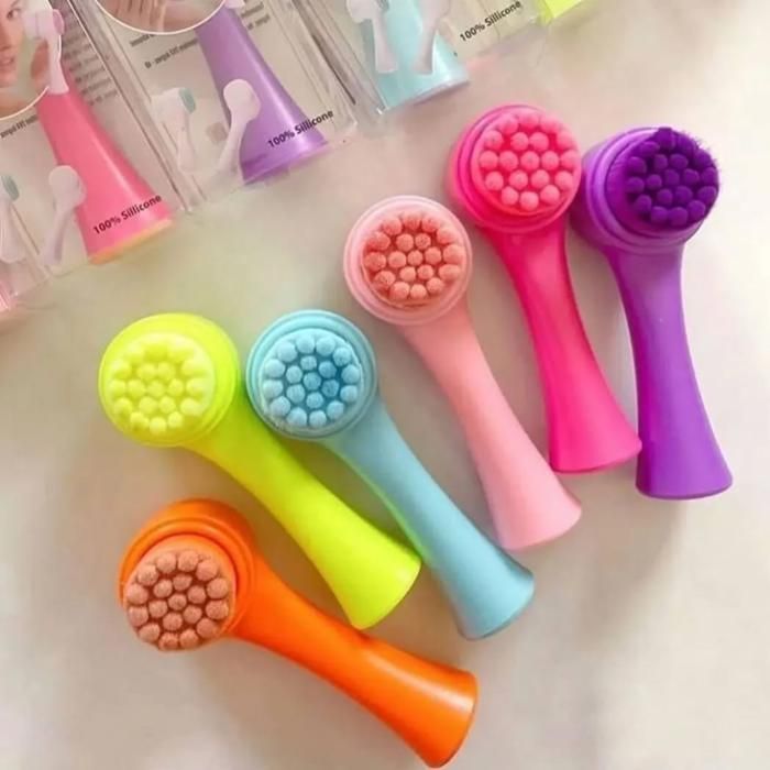 Brosse de nettoyage manuelle pour le visage doux, 1 pièce_2in1 (Couleur aléatoire)