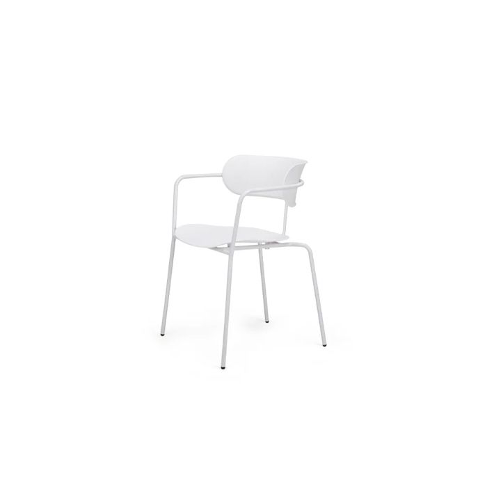 FOX Chaise en métal Blanc et pieds blanc