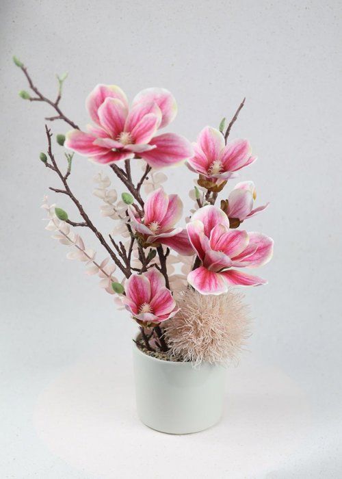 Fleurs artificielles - SISTERS FLOWERS - Composition réaliste - 63 cm - Contemporain - Intérieur