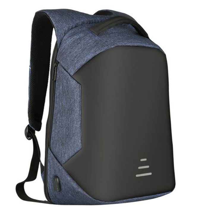 Sac à Dos Anti-Vol - ELBAKKALI TECH - Modèle Unisexe - Port de Charge USB - 15,6 pouces - Bleu