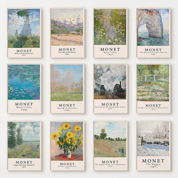 Poster Décoration - OUTFITS AND MORE - Monet - Impressionnisme - 21x15 cm - Multicolore