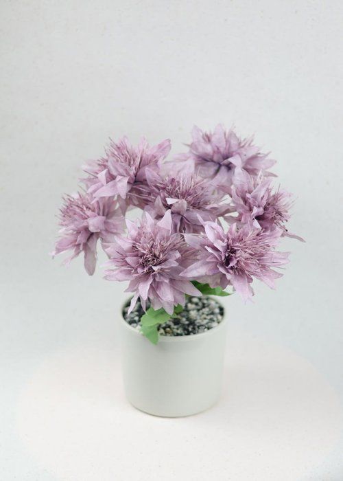 Plante artificielle - SISTERS FLOWERS - Dahlia en pot - Rose - 36cm - Décoration intérieure