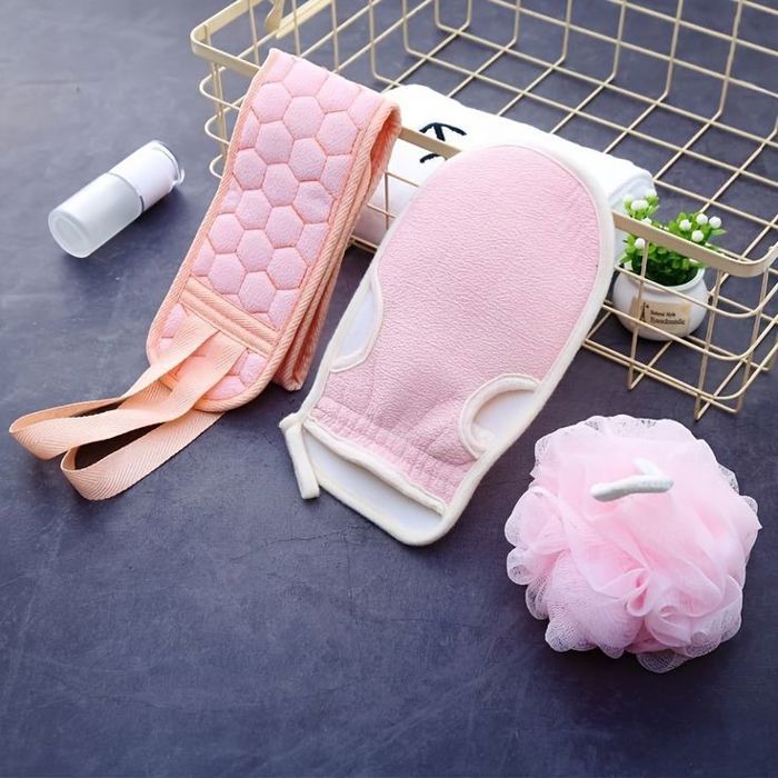 Serviettes de bain multifonctions 3 pièces rose