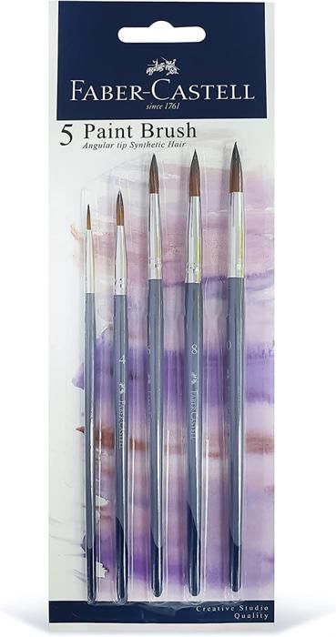 5 Pinceaux de Peinture Rond en Poils Synthétiques - Creative Studio
