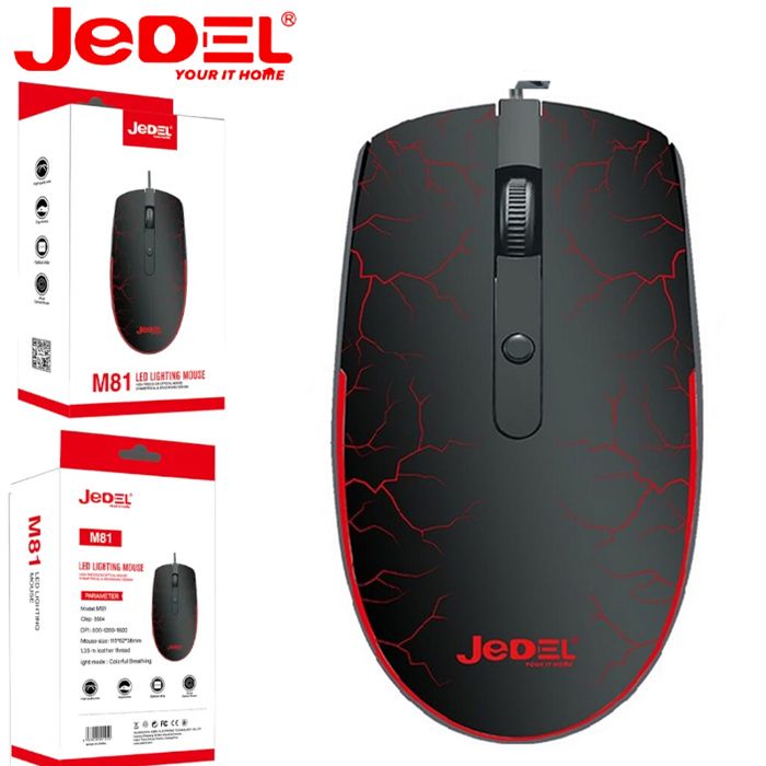 SOURIS JEDEL 4D 1600 DPI Optical Gaming Mouse with LED USB Wired Mouse High Performance
