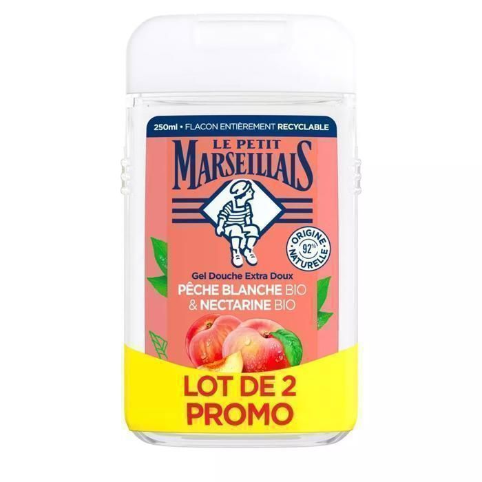 GEL DE DOUCHE - LE PETIT MARSEILLAIS - PECHE - 1+1 GRATUIT - 250 ML - SANS ALCOOL
