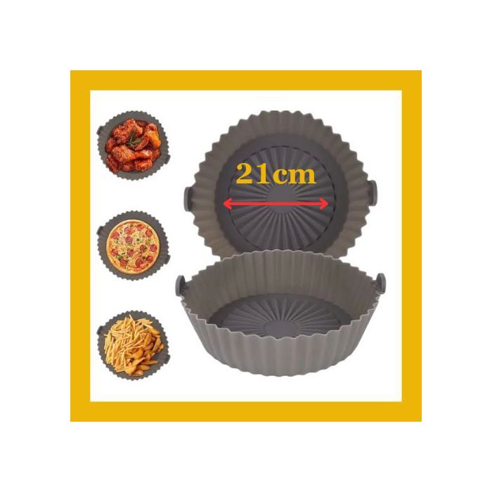 2Pcs Panier En Silicone Pour Air Fryer, Air Fryer Silicone Pot Panier Pour Airfryer 21Cm