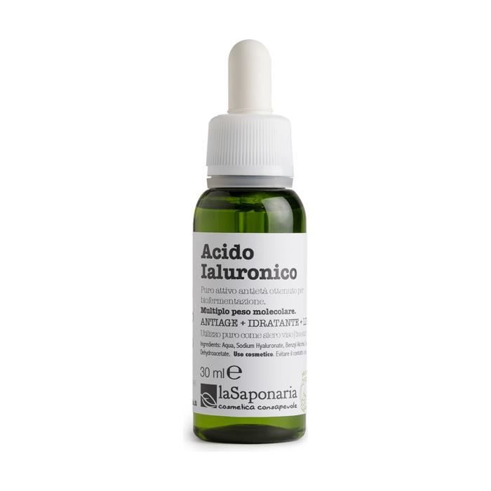 Sérum - LA SAPONARIA - Acide hyaluronique - 30 ml - Vegan - Tous types de peau