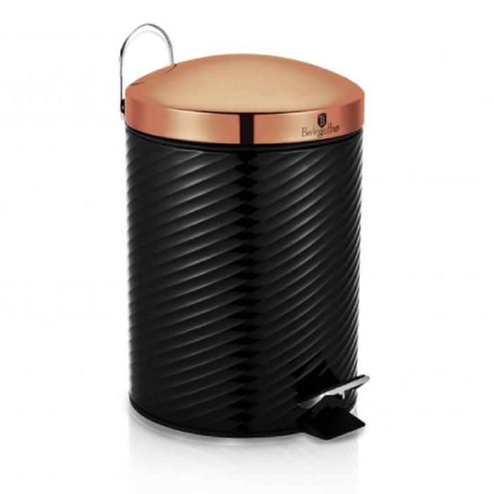 Poubelle en Acier Inoxydable - 12 L Noir Rose
