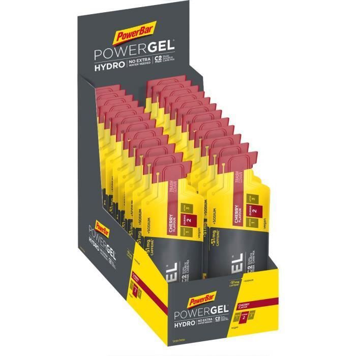 Powerbar Powergel Hydro Gels Nutritifs/Tablettes Caffeinated Cherry 24 x 67 ml - 22040400