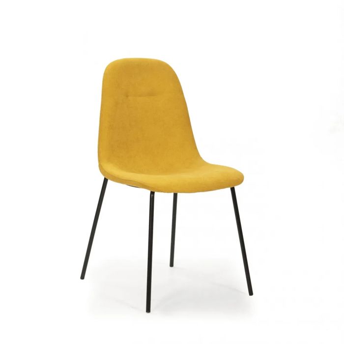 RENNE Chaise de séjour en tissu – Jaune
