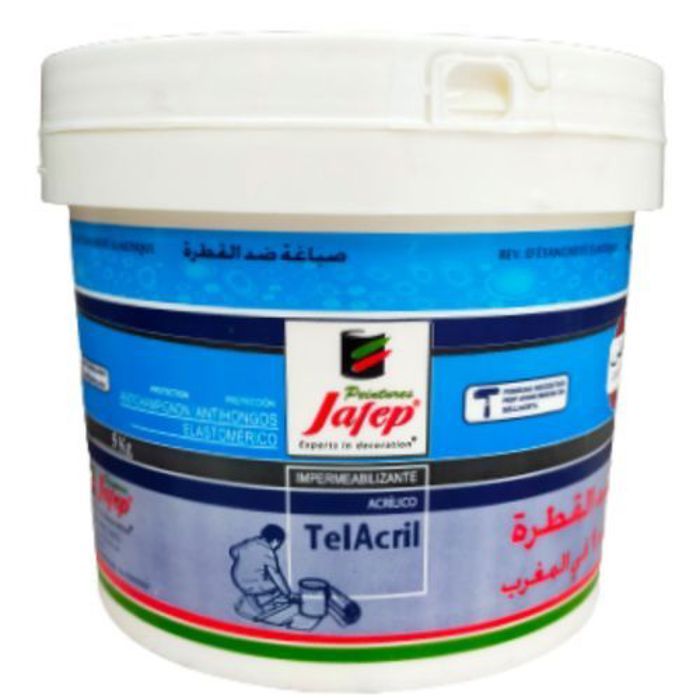 Jafep Imperméabilisation de terrasse et toit ou pont TelAcril 5kg Blanc