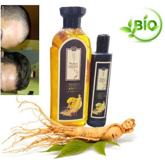 Shampooing - Wellice - Ginseng - Renforcement des cheveux - Anti-perte - Tous types de cheveux
