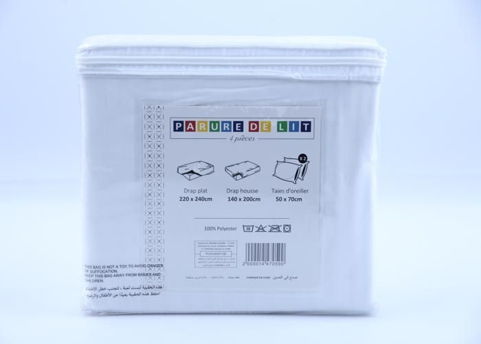 Parure de Lit - GENERIC - Microfibre - 4 Pièces - Couleurs Variées - Lavable