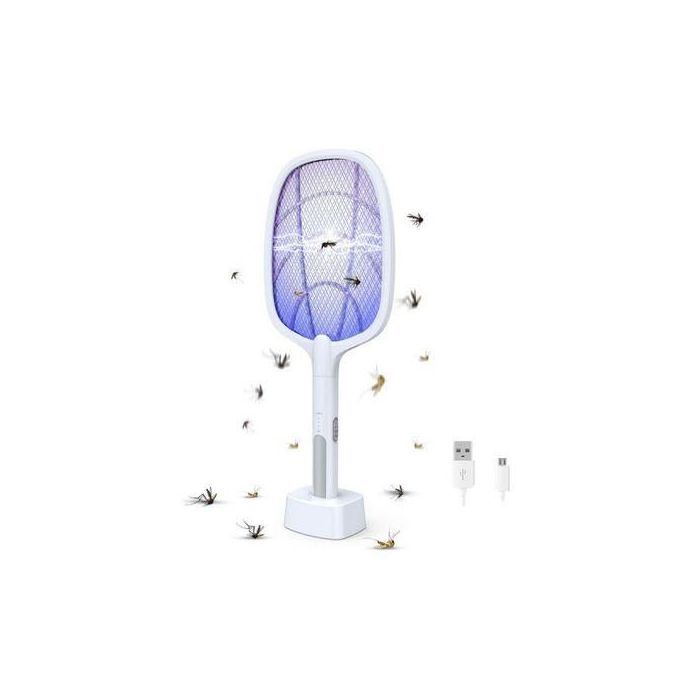 Raquette à moustiques électrique 2 en 1 pour l'extérieur et l'intérieur