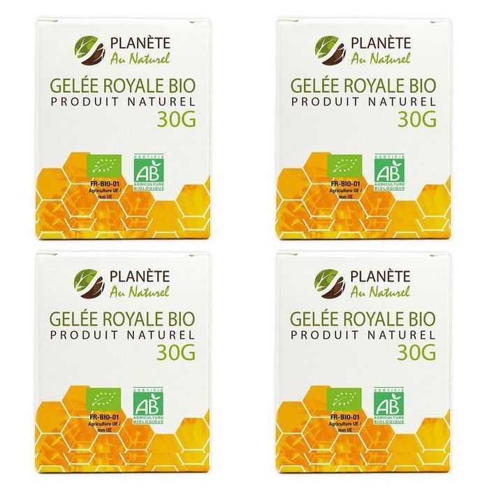 Gelée Royale Bio 4 boites de 30 g soit 120 g de gelée royale fraiche et naturele : cure 4 mois