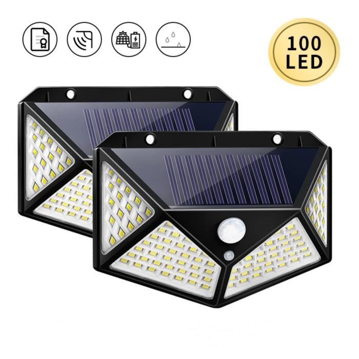 Applique murale - Leytn® - 2Pcs - 100 LED - Étanche IP65 - Détecteur de mouvement PIR
