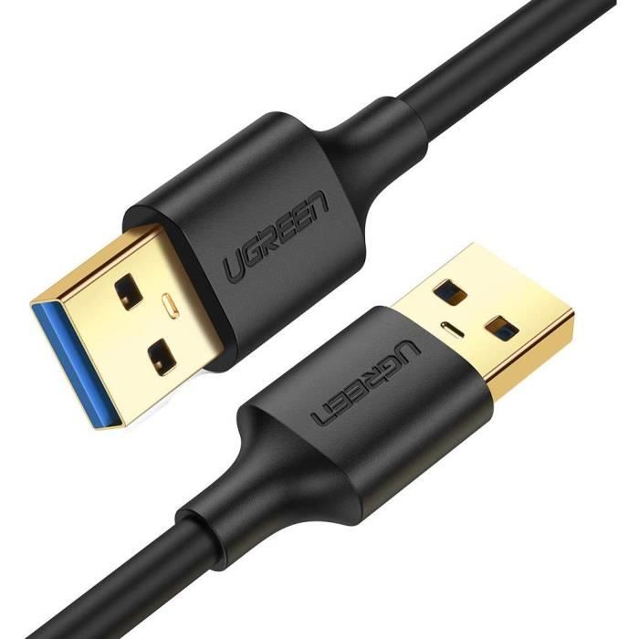 Câble USB 3.0 - Non spécifié - Type A Mâle vers Mâle - SuperSpeed - Noir - Transfert de données