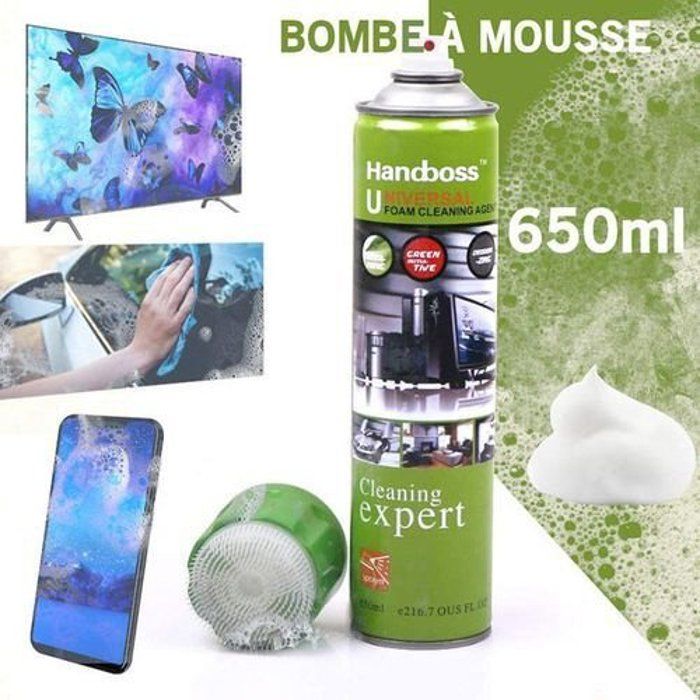 Mousse de Nettoyage Handboss universelle 650 ml, Spray de nettoyage pour pc et surfaces