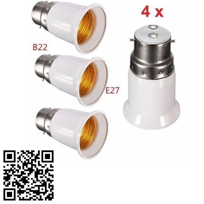 Adaptateur LED - Non spécifié - Set de 4 - B22 à E27 - Intérieur - Électrique