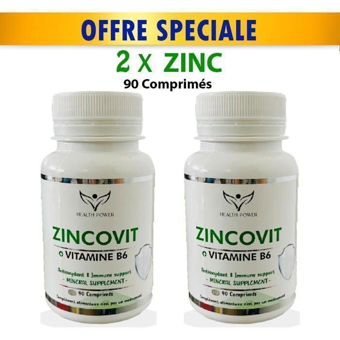 Pack 2 x boites Zinc Plus Vitamine B6 90 Gélules - Antioxydant & Immune support