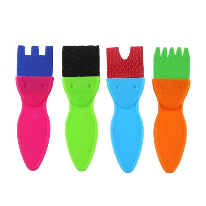 Brosses de peinture - MASH MALOW - Brosses Plates - Multicolore - Design fantaisiste - Dès 3 ans